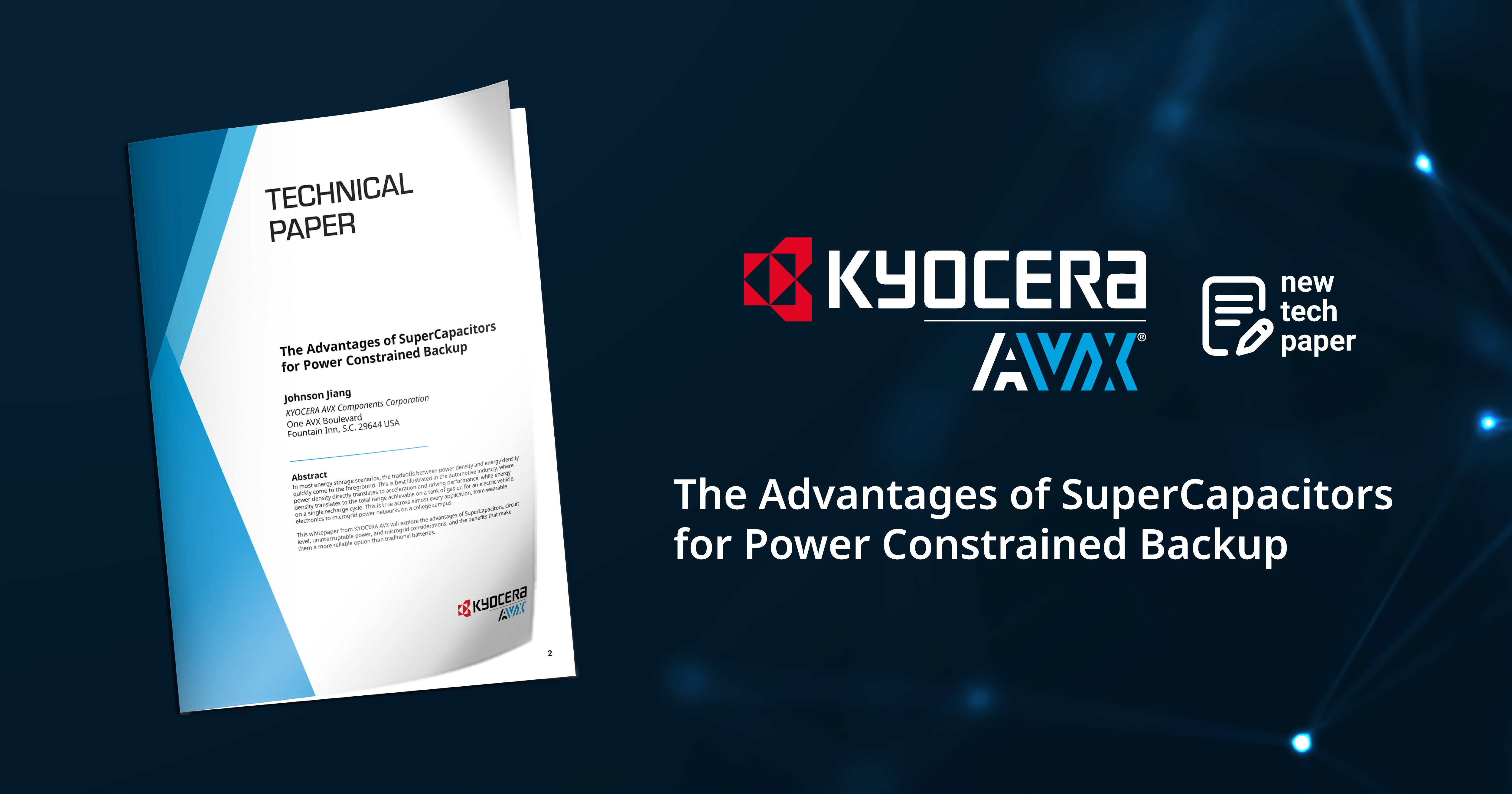 Advantages of SuperCapacitors for Power Constrained Backup